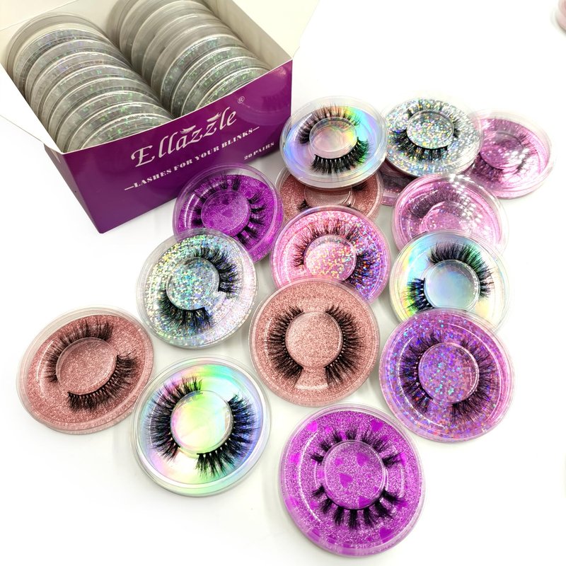 Faux Mink Eyelashes 30 pairs, Wholesale 3D Faux Mink Eyelash Bulk Reusable False Eyelashes Natural Look 5 Styles 12-14mm