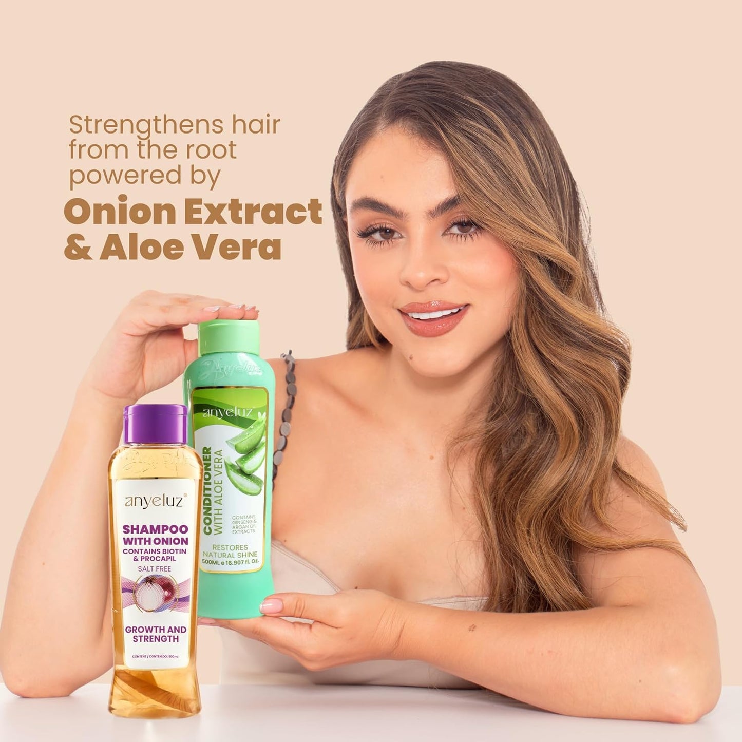 Onion Shampoo & Aloe Conditioner Set - Strengthen & Hydrate Hair with Onion Extract, Biotin & Argan Oil | Deep Cleansing, Moisturizing Formula