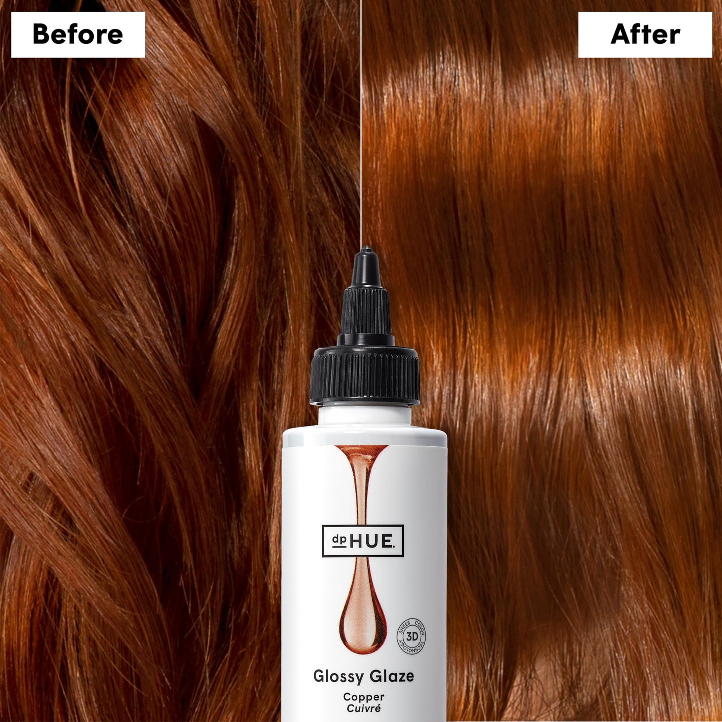 dpHUE Glossy Glaze, Copper - In-Shower Liquid Hair Gloss for Luminous Shine & Sheer Color - Paraben, SLS & SLES Sulfate Free - Leaping Bunny Certified
