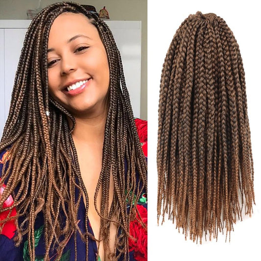 12 Inch Box Braids Crochet Hair Light Auburn Crochet Braids Pre Looped Goddess Box Braid Crochet Hair for Black Women (12 Inch,7 Packs,T30)