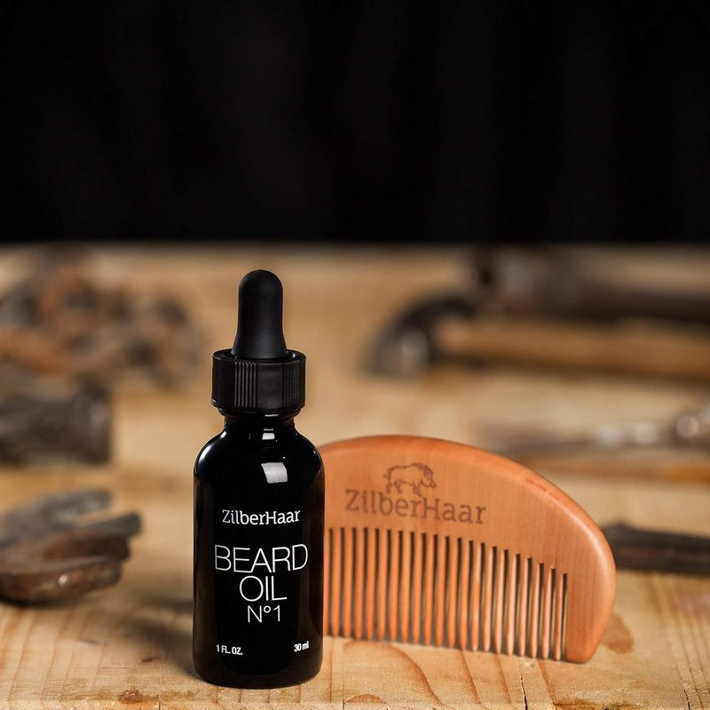 Beard Oil Set - Nourishing Oil, Brush & Comb for Healthy Beards | Grooming Essentials