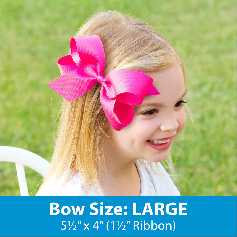 Wee Ones Girls' 3 pc Set Solid Grosgrain Variety Pack on a WeeStay No-Slip Hair Clip, Large, Light Pink, Light Orchid, Millennium Blue