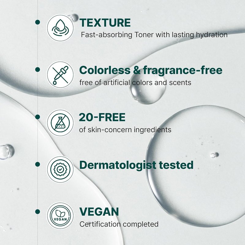 Soothing Toner with Mugwort Extract | Moisturizing & Sebum Control for Sensitive, Dry, Oily Skin – 300ml / 10.14 fl. oz