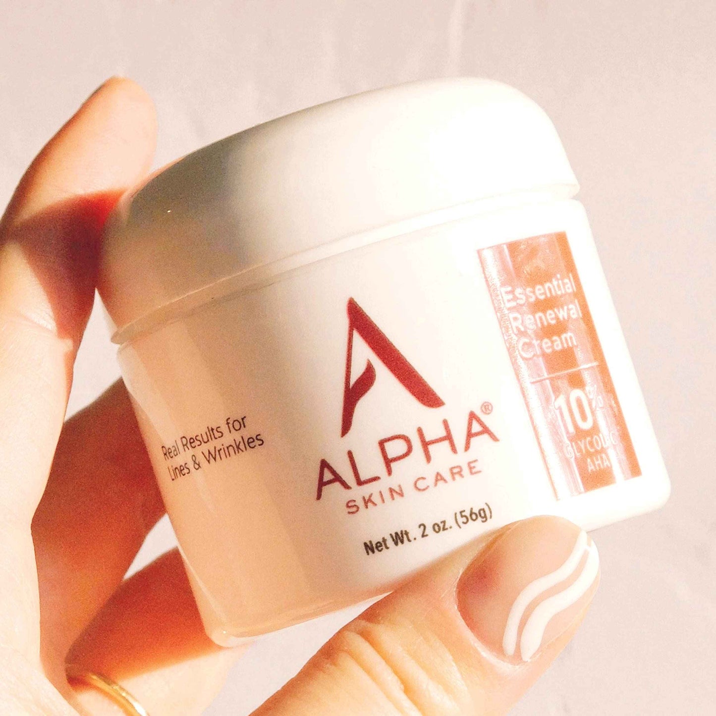 Alpha Skin Care Essential Renewal Cream, 10% Glycolic AHA, Anti-Aging Formula, Reduces Lines & Wrinkles, Alpha Hydroxy Acid Exfoliates for Smoother Skin, Normal, Sensitive or Dry Skin, 2 Oz