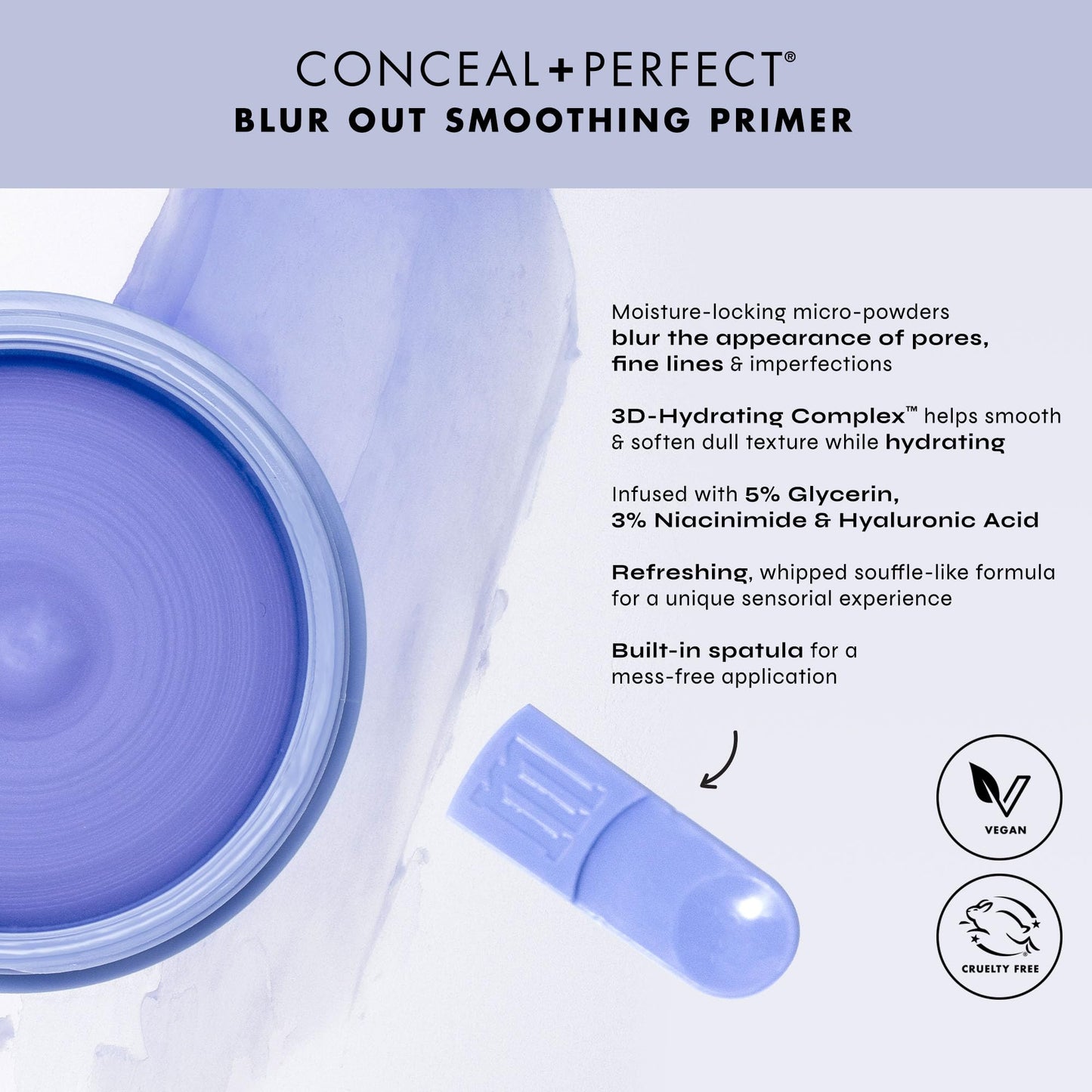 Milani Conceal + Perfect Blur Out Smoothing Primer, Hydrating Niacinamide Blurring Face Base, Pore Minimizer, Longwear Makeup Primer for Dry Skin, Whipped Hydration Gel Cream Base, 0.74 oz