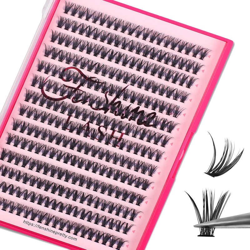 Cluster Eyelash Extensions - 280pcs 40D 0.07 D Curl 10mm Soft Individual Lashes for DIY Beauty