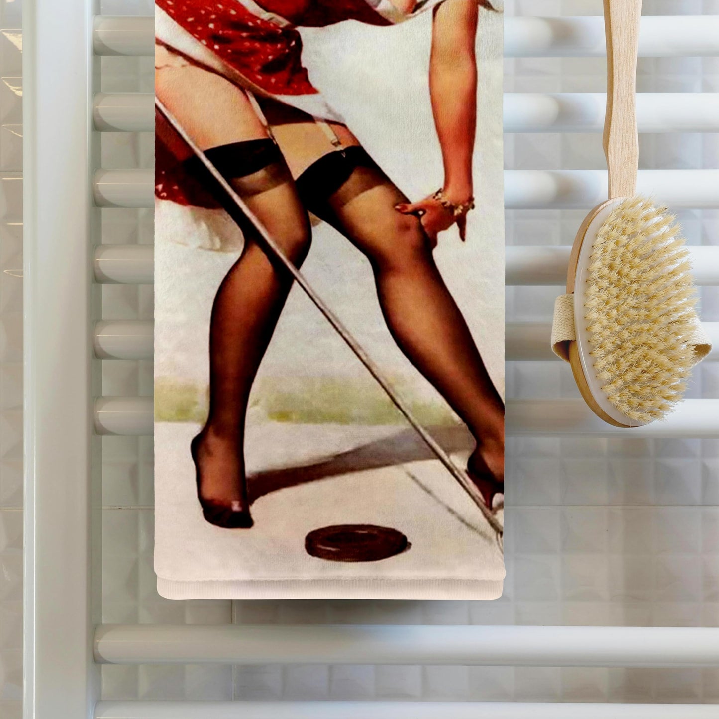 3D Rose TWL_204077_1 Print of Elvgren Pinup Playing Shuffleboard, 15" x 22"