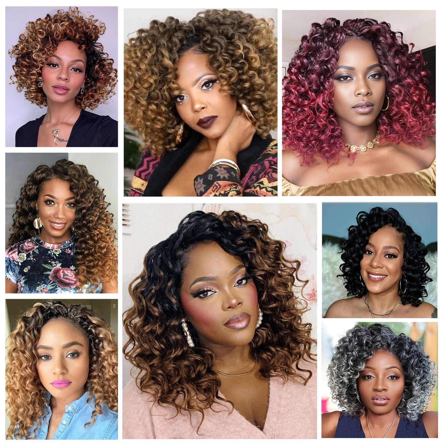 Mebeli GoGo Curl Crochet Hair,12inch Pre Looped Water Wave Beach Curl Ocean Wave Crochet Braiding Hair,8pcs Box Braids Short Curly Crochet Hair for Black Women (12inch,#1B)