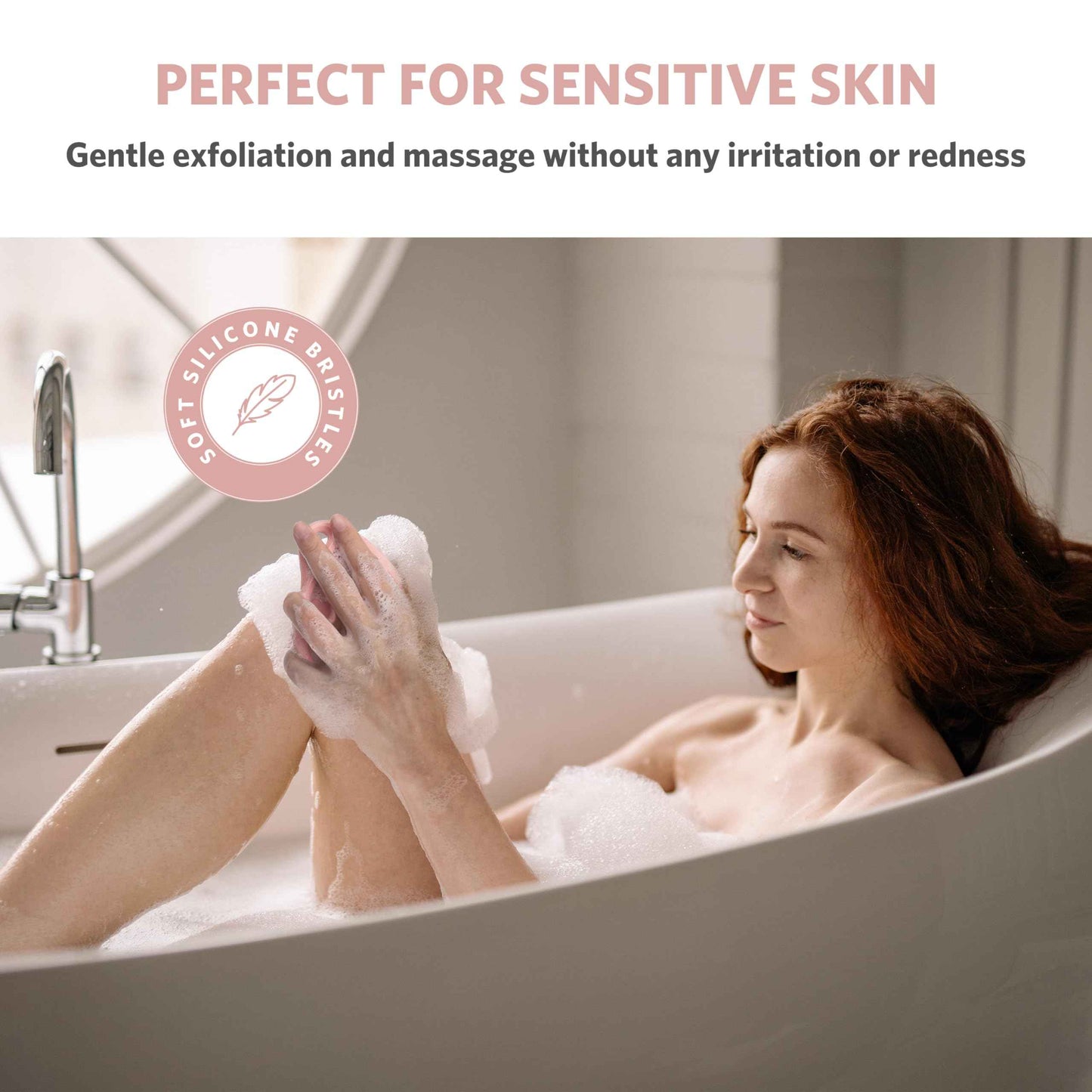 Sndyi Silicone Body Scrubber, Gentle Exfoliating Body Scrubber for Sensitive Skin, Leaf Shaped Shower Scrubber for Body with Lathering Bristles, Silicone Loofah Body Brush for Showering, 2PCS