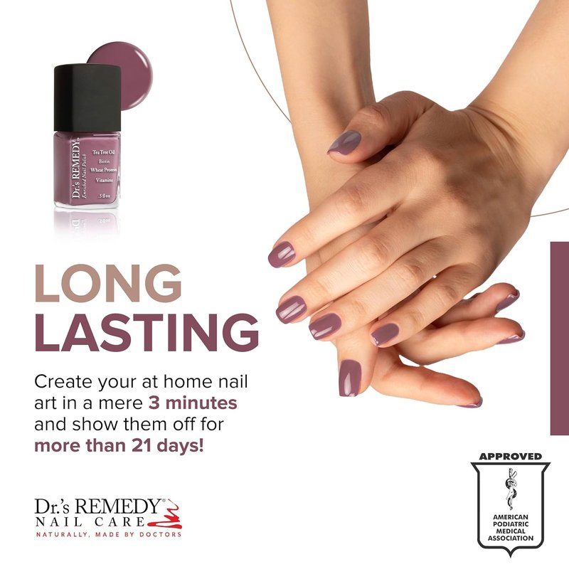 Dr's Remedy Nail Polish Kit - Non-Toxic Organic Trio with Strengthener | Brilliant Berry, Brave Berry, Mindful Mulberry