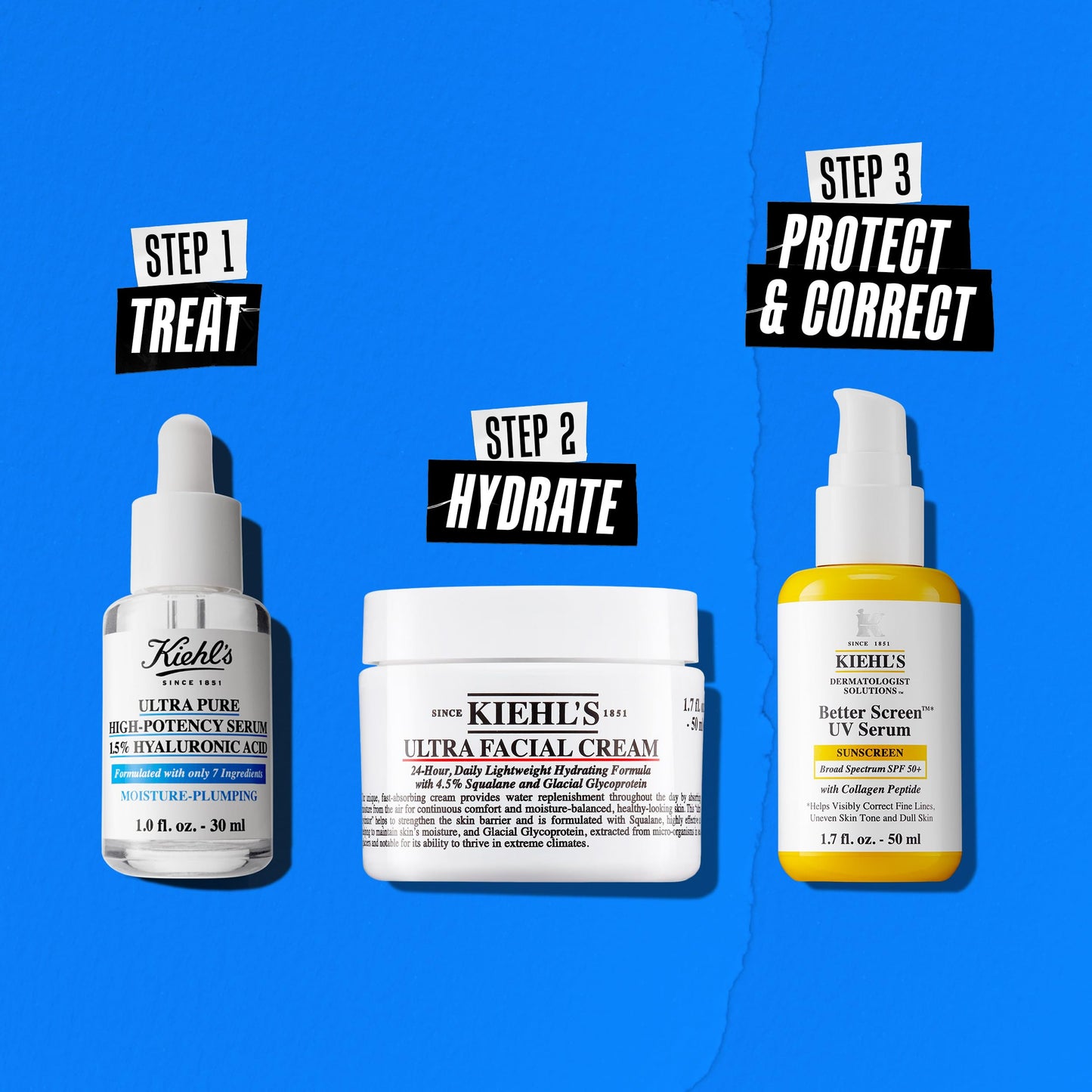 Kiehl's Ultra Pure High-Potency 1.5% Hyaluronic Acid Serum, Concentrated Face Serum for Dry Skin, Instantly Boosts Hydration, Plumps Skin, All Skin Types, Fragrance-free - 1 fl oz
