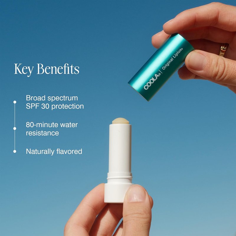 COOLA Organic Liplux Lip Balm - SPF 30 Sunscreen, Vegan & Gluten-Free | 0.15 Oz Daily Protection