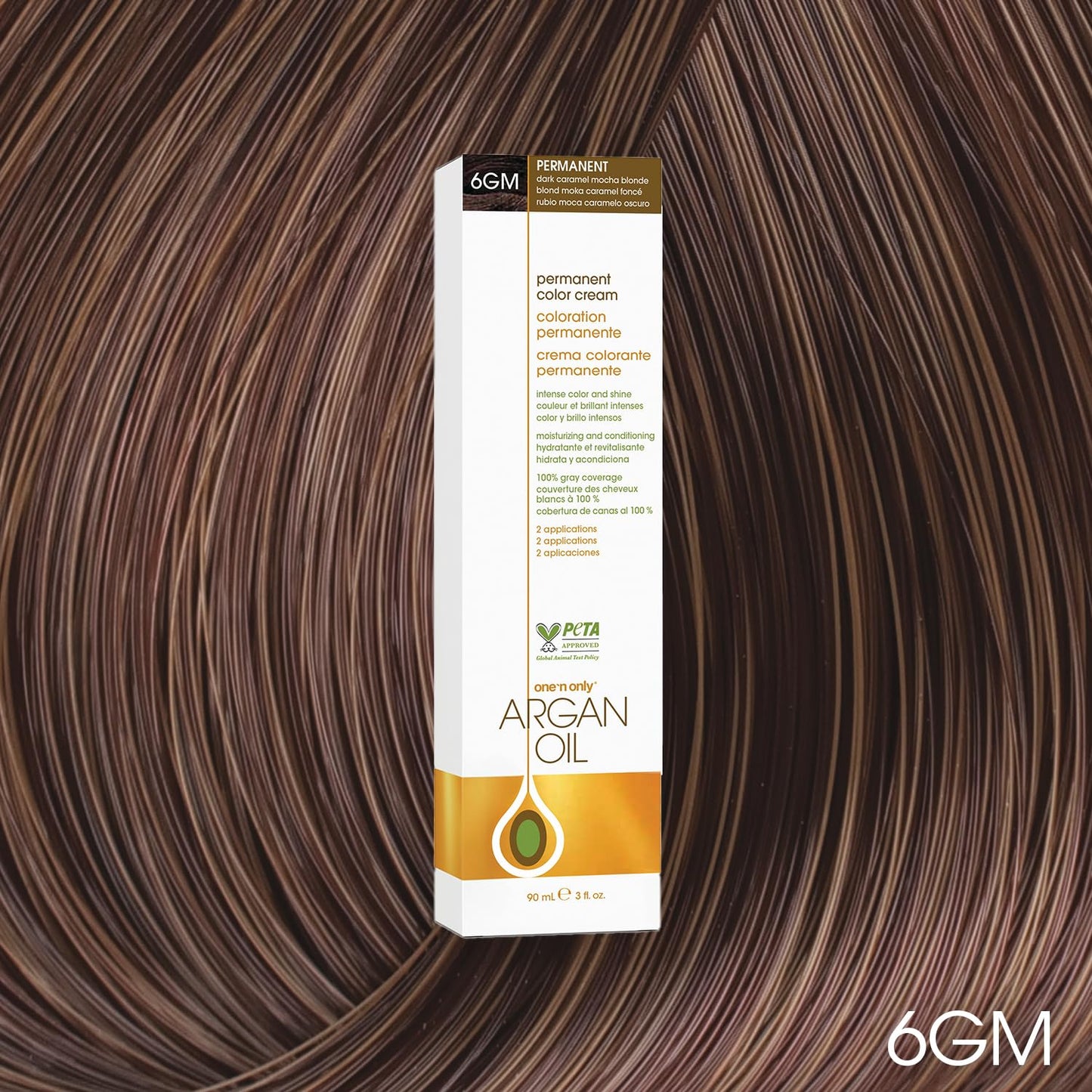 One N' Only Permanent Hair Color - Argan Oil Hair Dye for Rich Tones & Gray Coverage - 6GM Dark Caramel Mocha Blonde (3 oz)