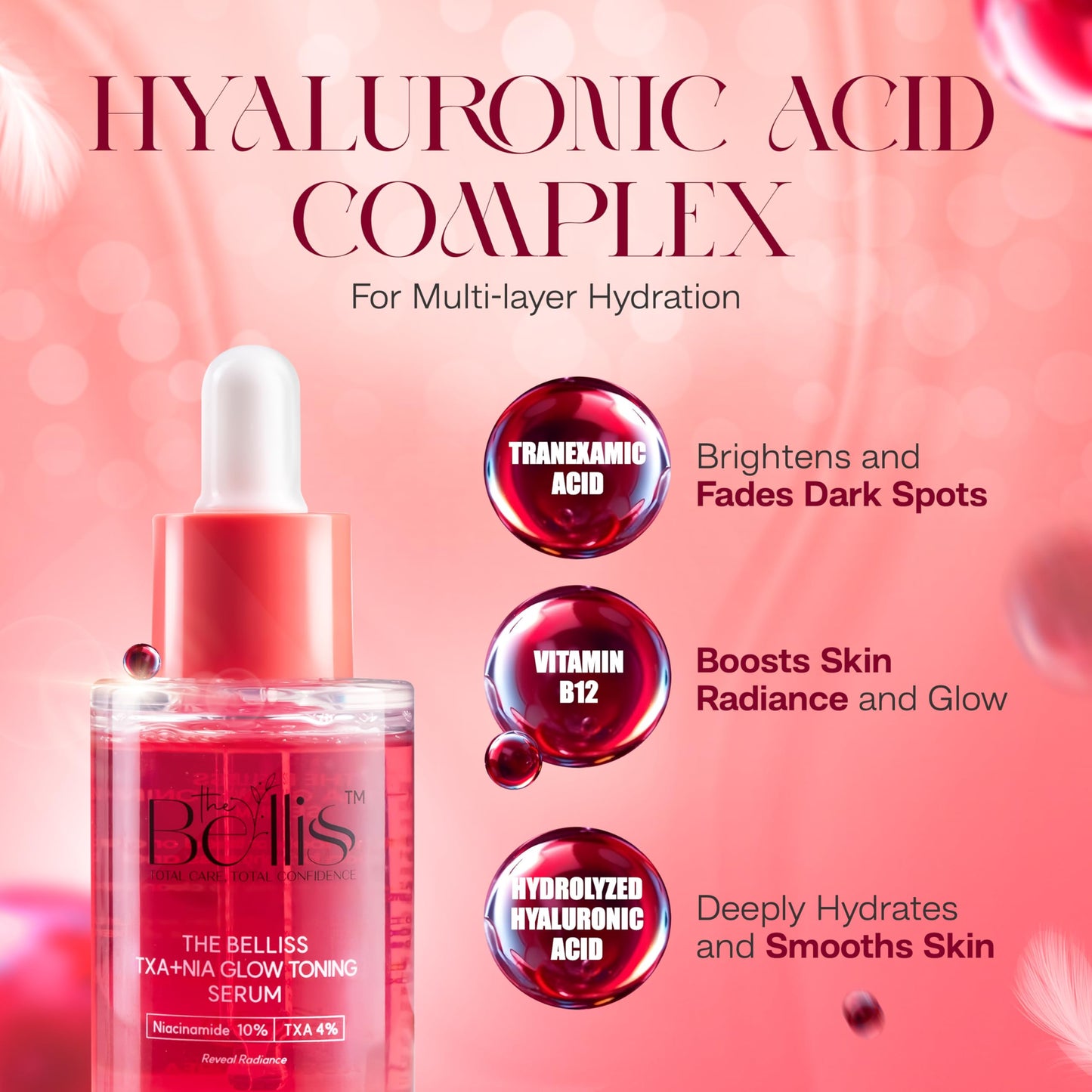 Belliss Niacinamide 10% + Tranexamic Acid 4% Serum (TXA + NIA) (30ml) Pack of 1 - Serum for Face, Dark Spot Correcting, Brightening & Hydrating - Fragrance-Free, Sensitive Skin Safe, Made in Korea