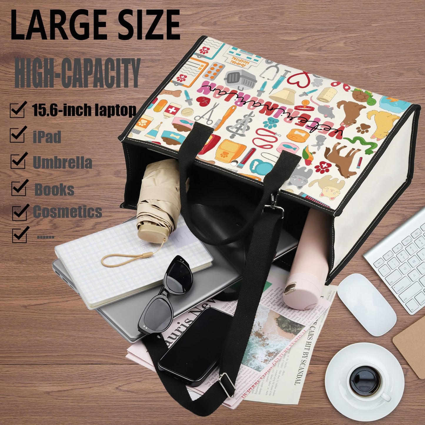 WZMPA Funny Veterinarian Cosmetic Bag Vet Tech Gift Veterinary Survival Kit Vet Appreciation Gift (Veterinarian-TB)