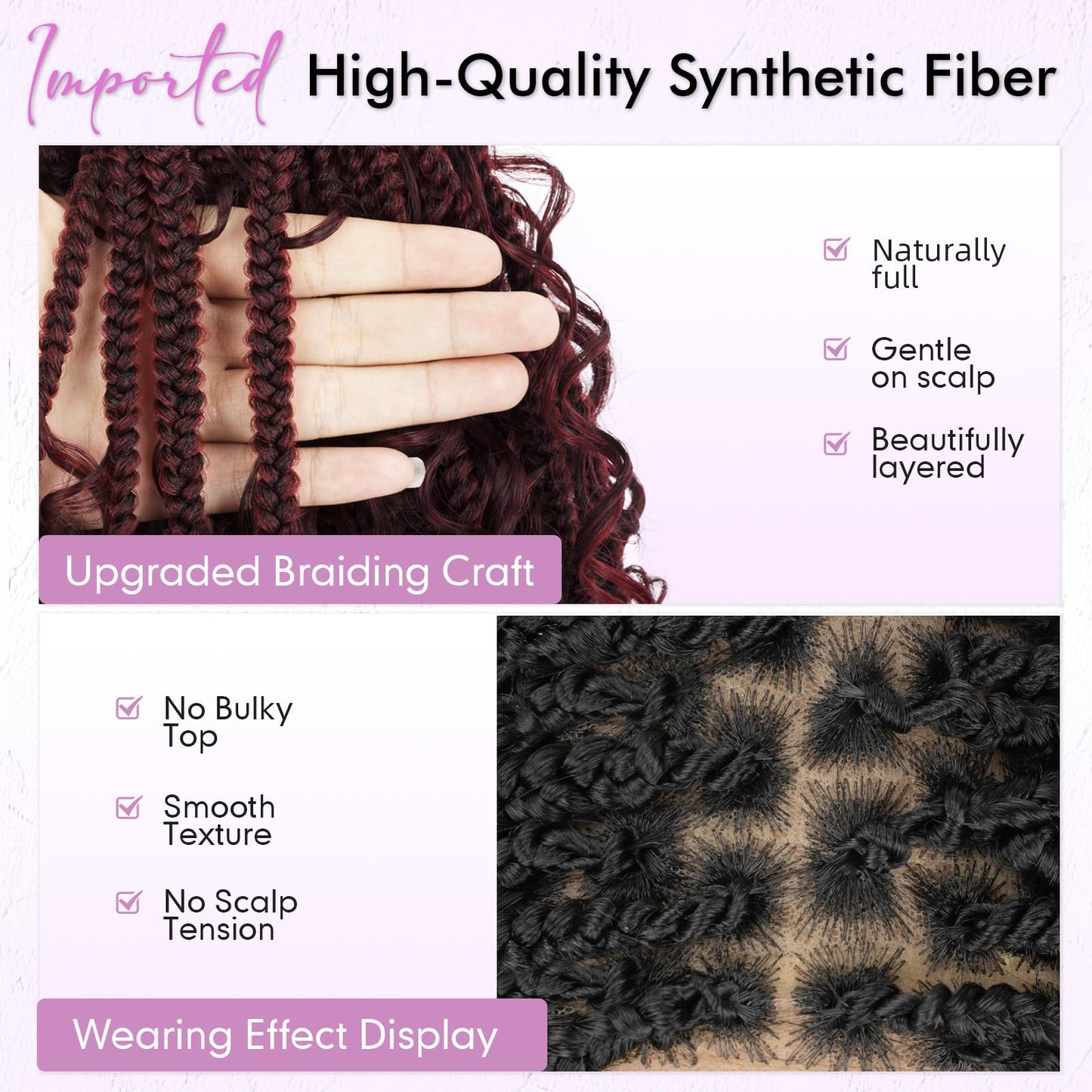 Boho Box Braids Crochet Hair for Black Women – 12 Inch Micro Pre-Looped Style, 4 Culrs Goddess Box Braids Crochet Hair with Curly Ends (12 Inch, 1B)