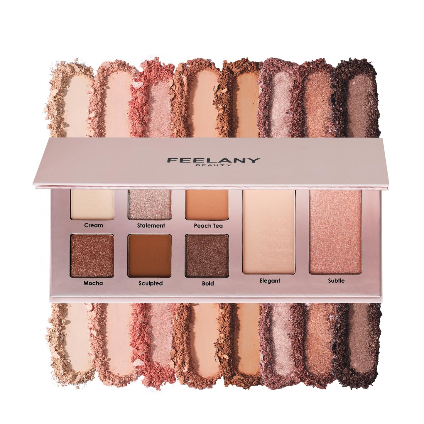 FEELANY PROFESSIONAL MAKEUP Long Lasting Waterproof Eyeshadow Palette 11 Ultra-pigmented Shimmer & Matte Shades and Naked & Brown Warm Neutral makeup palette with Mirror - Blendable Multi-Purpose