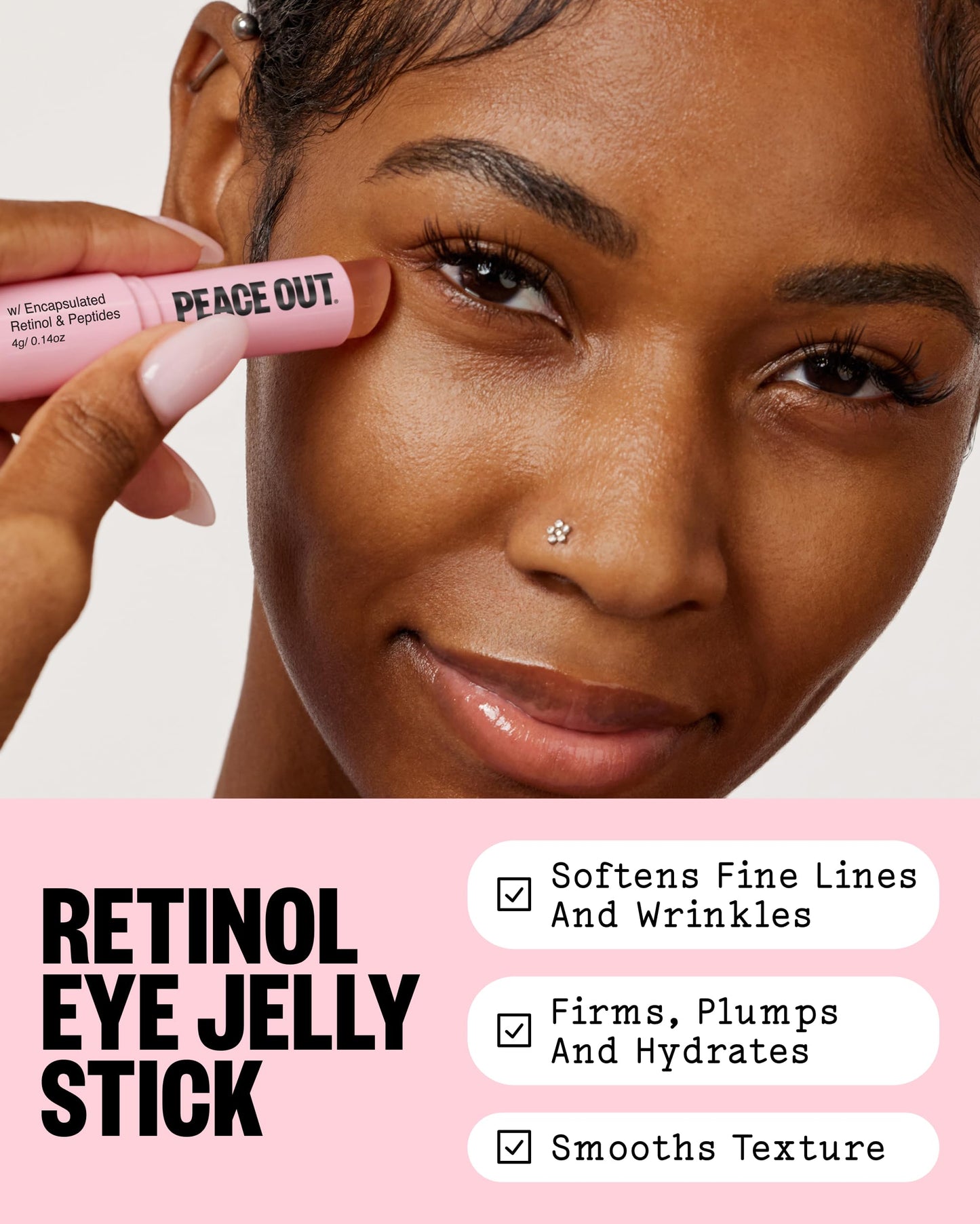 PEACE OUT Retinol Eye Jelly Stick Hydrating Under Eye Treatment (0.14 oz)