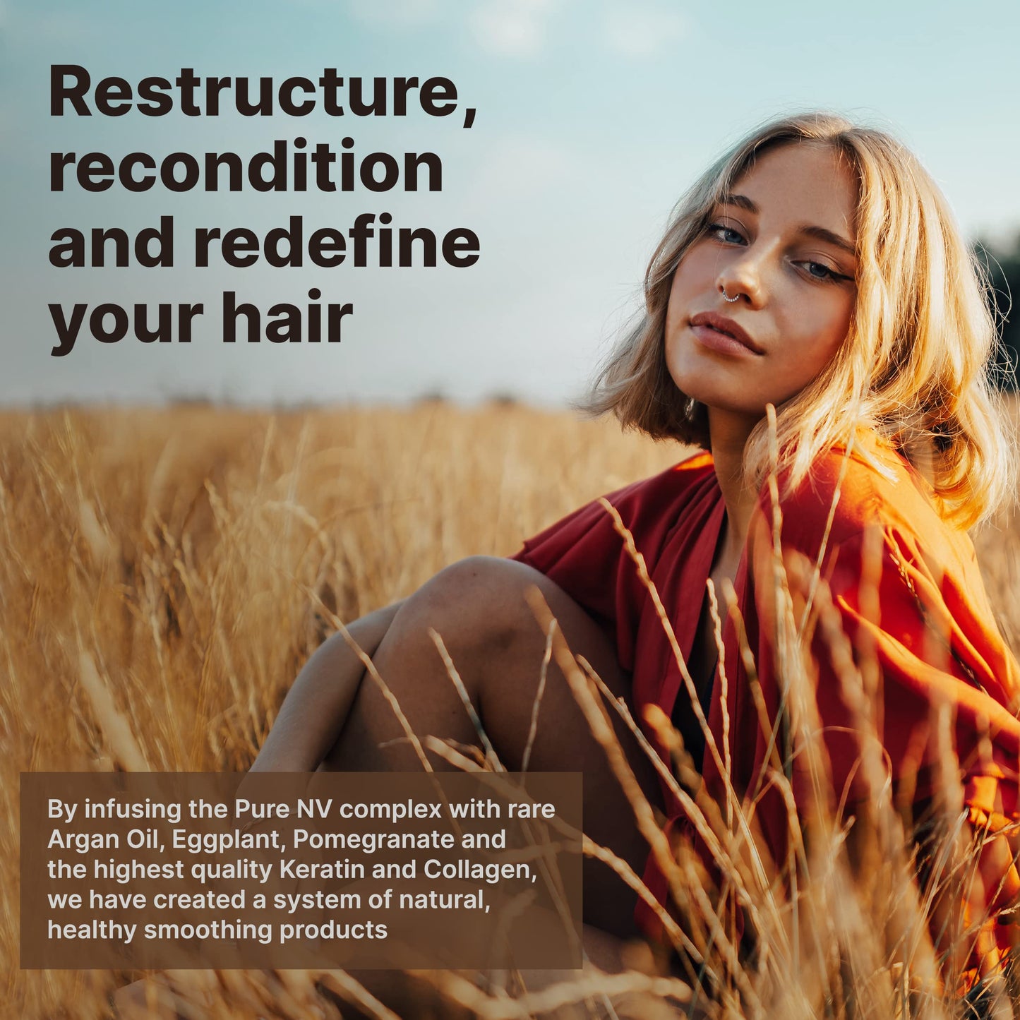 Pure NV Versatility 1 Day Frizz Free Treatment Smoothing & Curling Lotion, Made From Natural Vitamins & Minerals, Keratin, Collagen & Argan Oil Infused To Repair, Restore & Strengthen 8.5 Oz