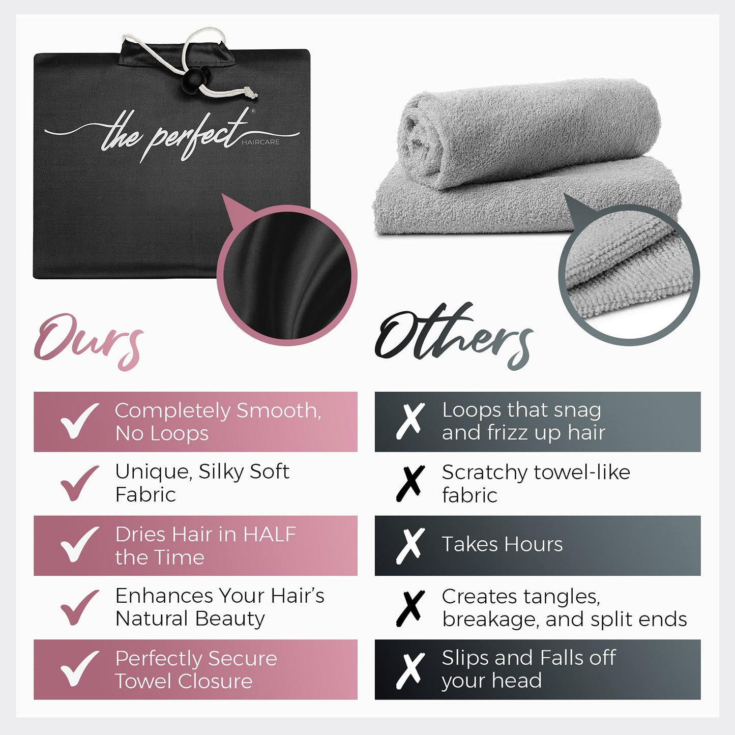 Microfiber Hair Towel Wrap with Wet & Dry Detangling Brush – Fast Drying Anti-Frizz Hair Drying Turban for Curly, Wavy and Straight Hair – Gentle Absorbent Hair Care for Women, Girls and Kids