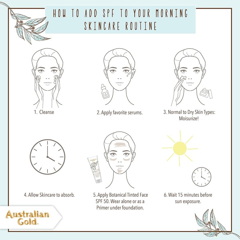 Australian Gold Tinted Face Sunscreen SPF 50 - Non-Chemical BB Cream, Water-Resistant, Matte Finish, 3 FL Oz