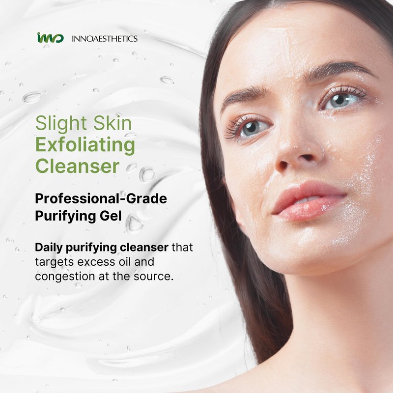INNOAESTHETICS Deep Cleanser, Professional Grade Purifying Gel, Formula 1701, Glycolic Acid Exfoliating Face Wash (Promotes Collagen Production)