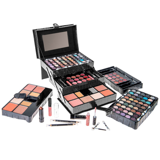 SHANY All In One Makeup Set, 67 Colors Eyeshadow, Blushes, Face Powder, Lipstick, Eye liners, Make up Pencils and Cosmetics Mirror - Makeup Kit With Reusable Beauty Organizer Train Case - Pink