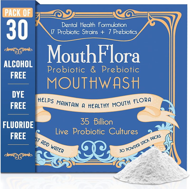 Probiotic & Prebiotic Mouthwash for Adults - Dry Mouth & Oral Thrush Relief | 30 Pack