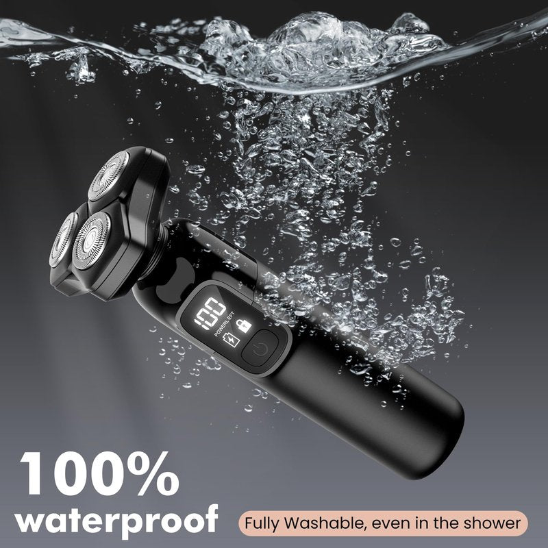Electric Razor for Men Flynth 3-in-1 Cordless Shaver 3-Blade Rotary Shavers Wet/Dry for Beard Nose & Face, IPX7 Waterproof Fast Charge Travel Trimmer Grooming Set