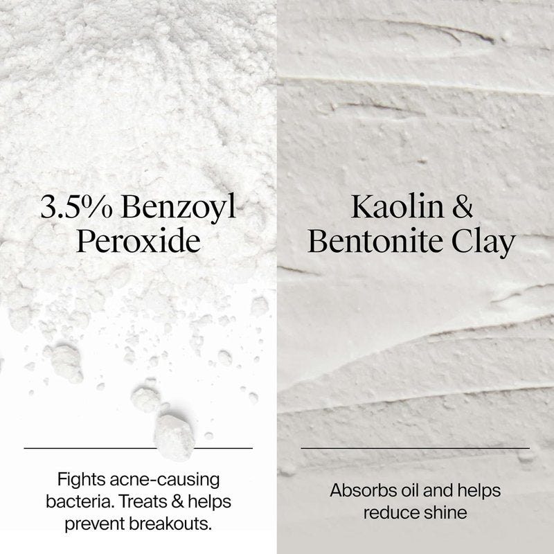 Neutrogena Evenly Clear Acne Cleansing Face Mask - 3.5% Benzoyl Peroxide & Bentonite Clay | 4.2 fl. oz for Clearer Skin