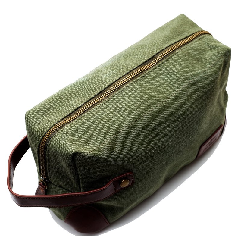 Vetelli Vintage Canvas Toiletry Bags, Travel In Style, Waterproof Canvas Dopp Kits, Durable (Marco) (Green)