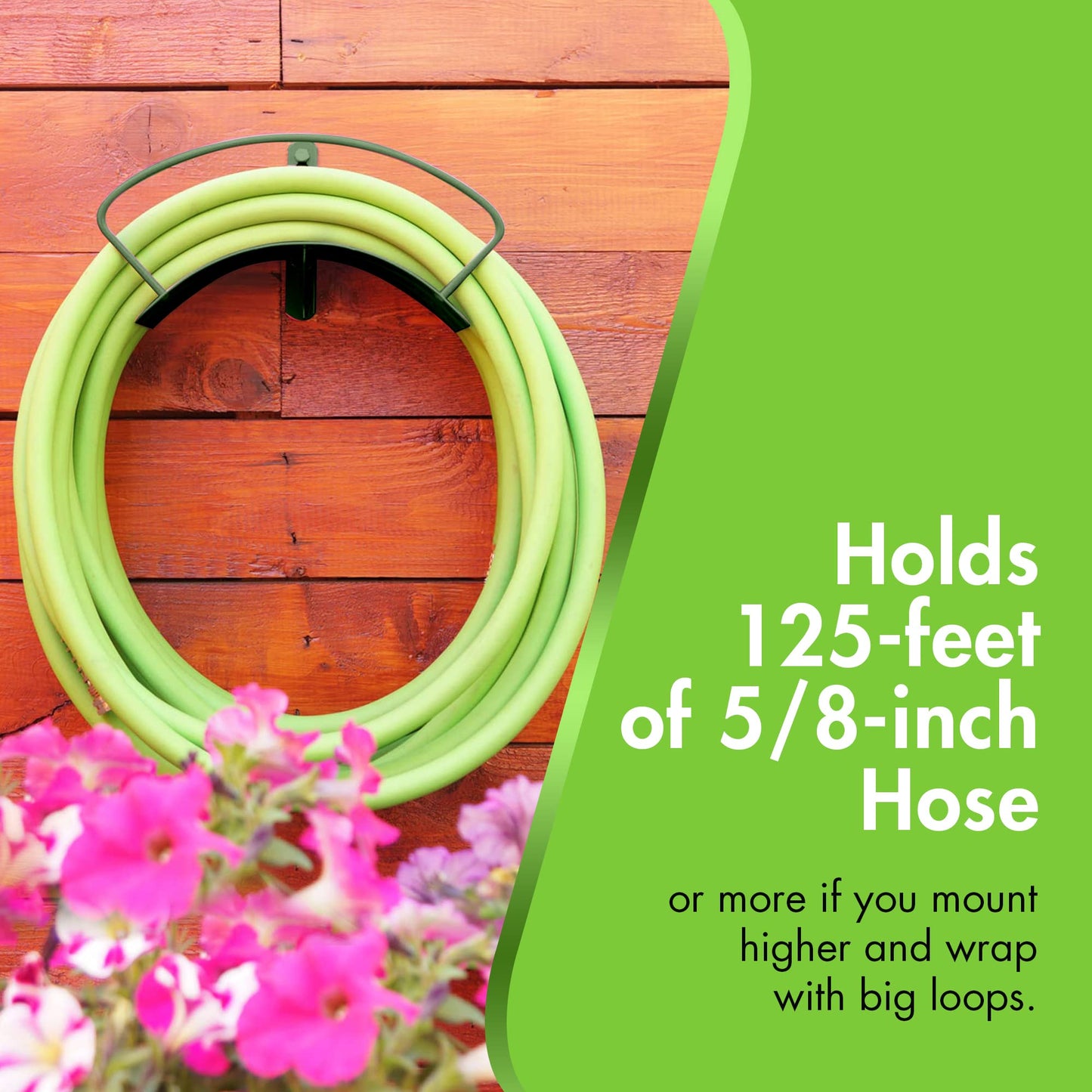 Yard Butler IHCWM-1 Wall Mount Deluxe Hose Hanger, 5/8", Weathered Verdigris Finish