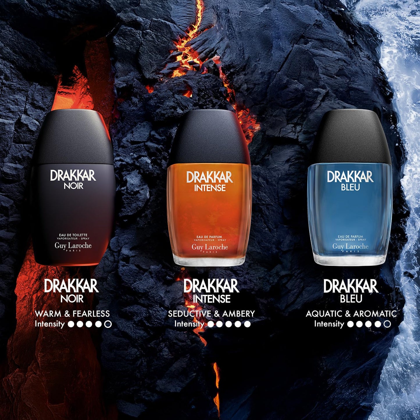 Guy Laroche Drakkar Noir, Iconic Designer Fragrance, Intense & Powerful Eau de Toilette, Fougere Blend & Aromatic Spices, Long Lasting Mens Cologne, Day and Evening Scent, 3.4 Fl. Oz.