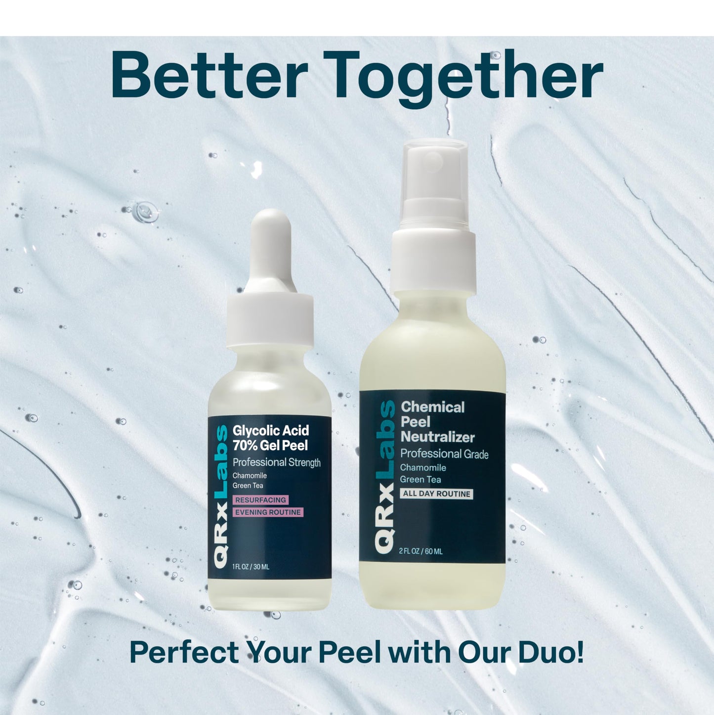 QRxLabs 70% Glycolic Acid Gel Peel & Neutralizer Set