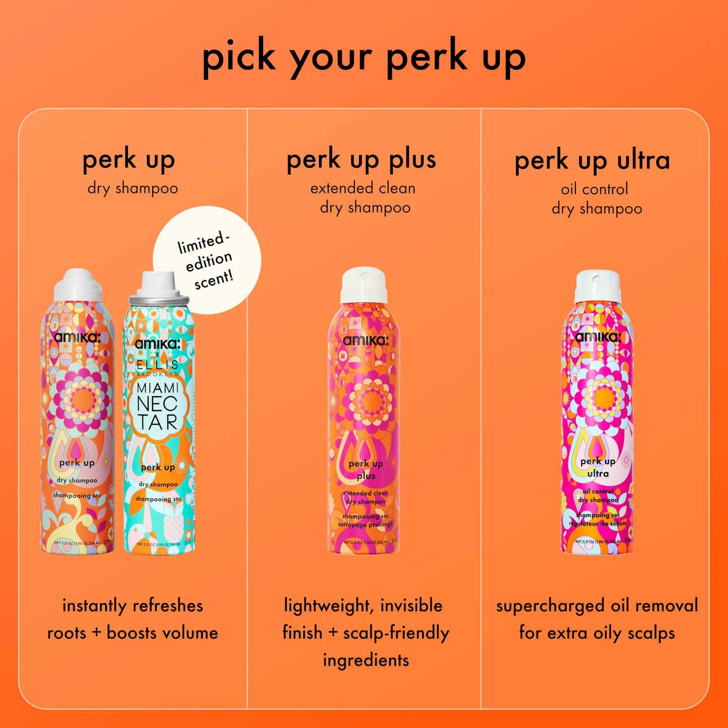 amika perk up talc-free dry shampoo, 1.8oz