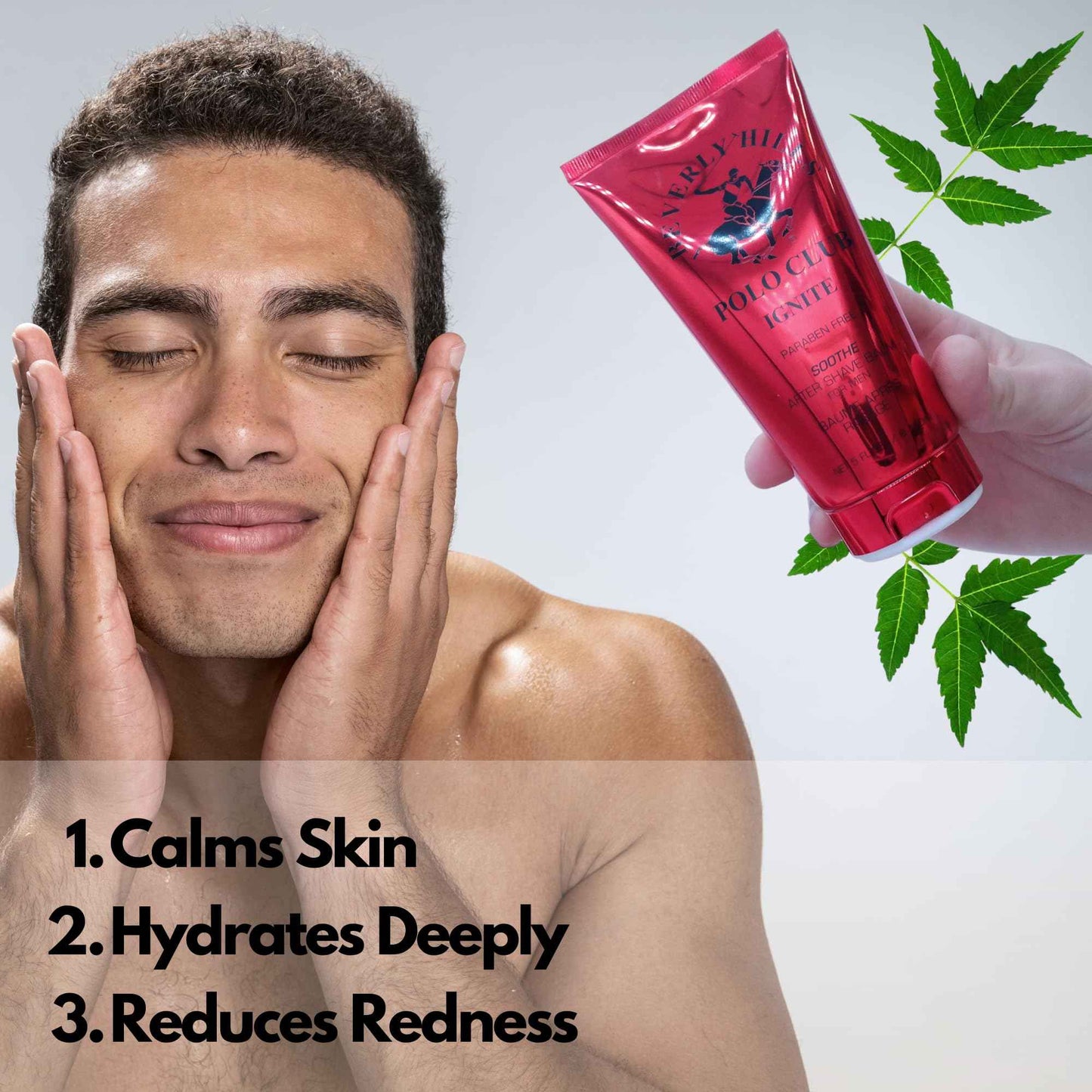 Beverly Hills Polo Club After Shave Balm for Men - Ignite (Musk Woody) - Soothing & Hydrating Post-Shave Lotion 5oz