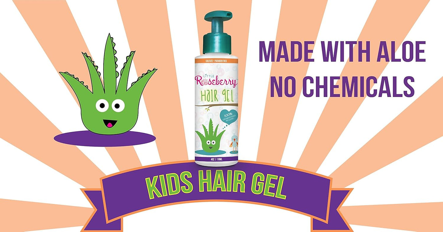 Hair Gel for Kids - Light Hold, Chemical-Free Formula with Organic Aloe Vera & Vitamins | Safe for All Ages