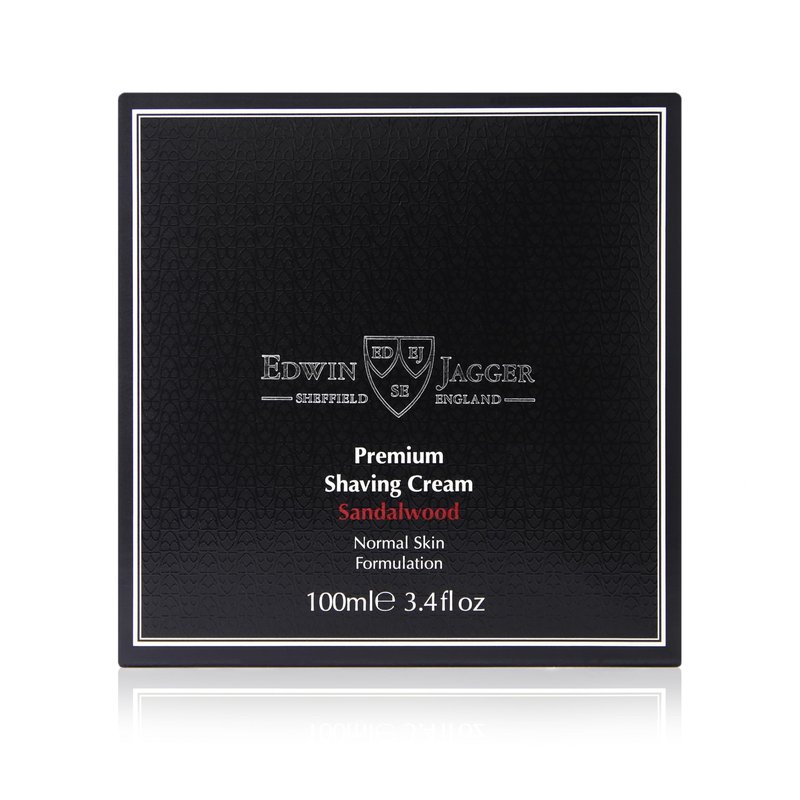Edwin Jagger 99.9% Natural Premium Shaving Cream, 100ml Tub - Sandalwood, 3.4-Ounce