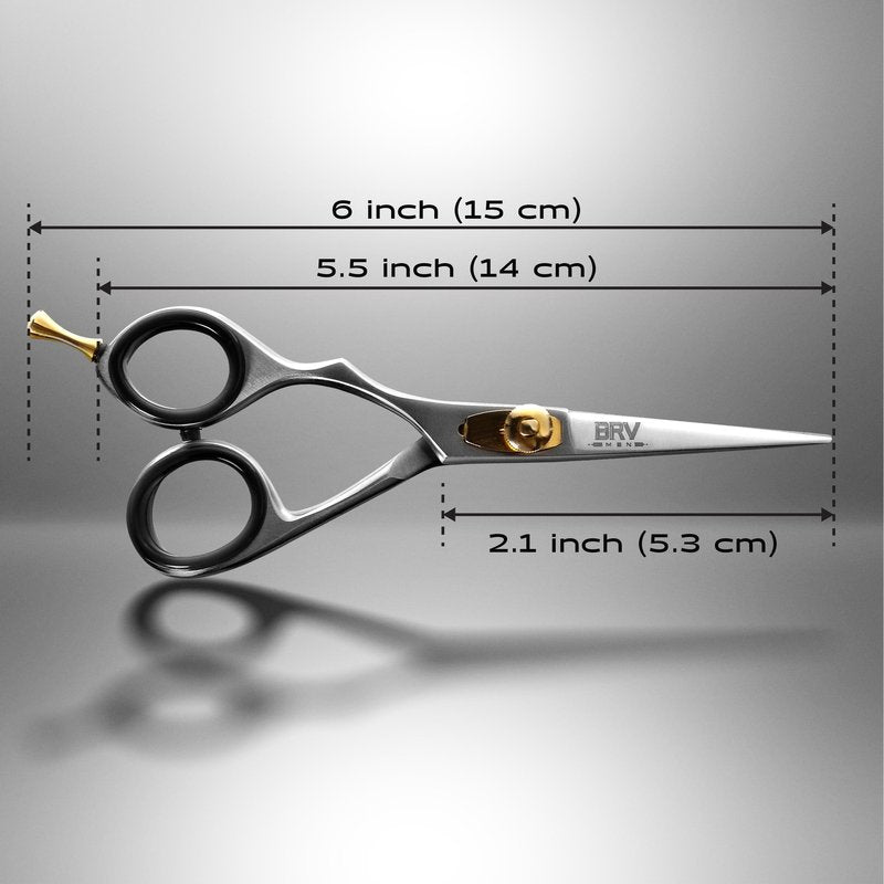 LEFT HANDED Razor Sharp Mustache & Beard Scissors - 5.5" - 100% High Carbon Stainless Steel - Facial Hair Trimming Shears (LEFT HANDED - Silver)