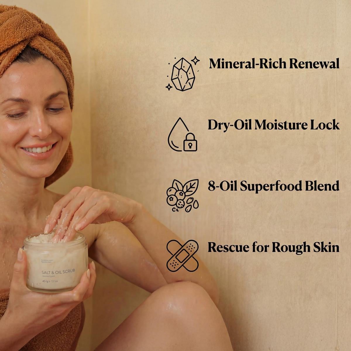 SEACRET Minerals Dead Sea Salt & Oil Body Scrub - Exfoliator with Rosehip, Sea Buckthorn & Green Tea, Mineral Rich Spa Treatment Stimulates Cell Renewal, Pomegranate, 14.1 Fl Oz / 400 ml