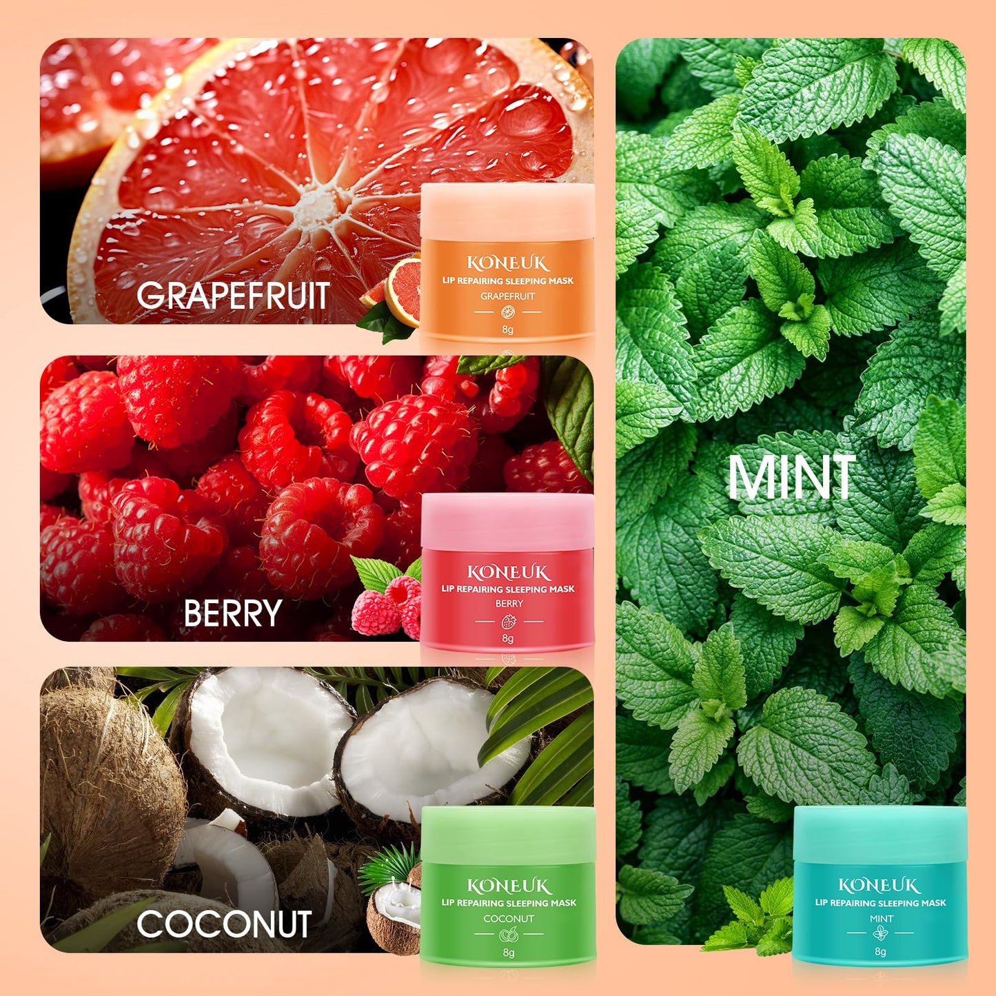 12 Pack Lip Sleeping Mask Set, Overnight Lip Skincare, Nourish and Hydrate Lip Mask With Vitamin C and Coconut Oil, Lip Balm for Dry Lips, Bulk Gifts for Women