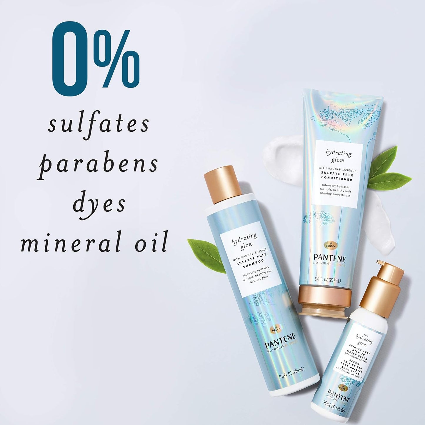 Pantene Shampoo, Conditioner & Hair Mask Treatment - Baobab Essence for Hydrating Glow | 3-Piece Set