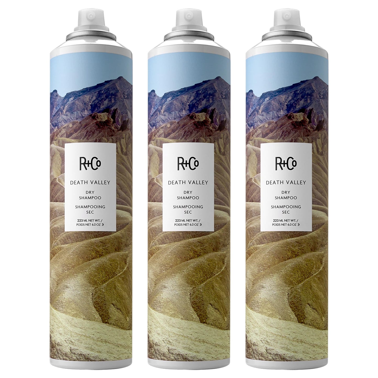 R+Co DEATH VALLEY Dry Shampoo – 3 Pack, Oil-Absorbing & Volumizing Spray, Refreshes Hair Between Washes, All Hair Types