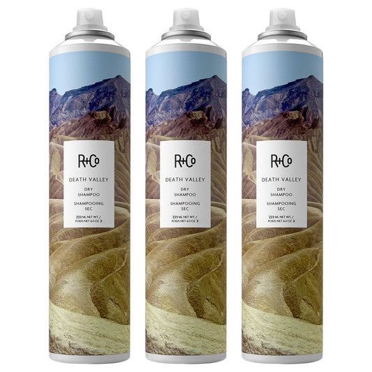 R+Co DEATH VALLEY Dry Shampoo – 3 Pack, Oil-Absorbing & Volumizing Spray, Refreshes Hair Between Washes, All Hair Types