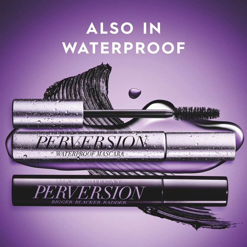Urban Decay Perversion Volumizing Mascara (Full Size) - Intense Black Lengthening Mascara, Smudge-Resistant, Flake-free, Buildable Lash Volume & Length, Curling & Separating - 0.34 Fl Oz
