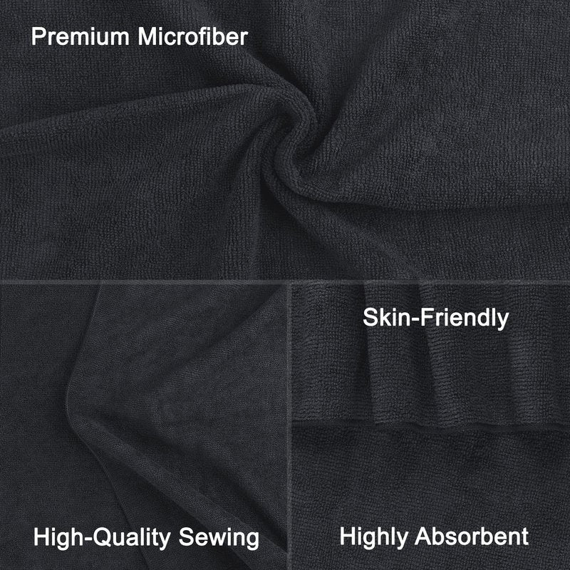Orighty Black Salon Towel, Pack of 24 (Not Bleach Proof, 16 x 29 Inches) Super Soft and Absorbent Microfiber Hair Salon Towels for Salons, Hand, Gym, Bath, Spa and Home Hair Care