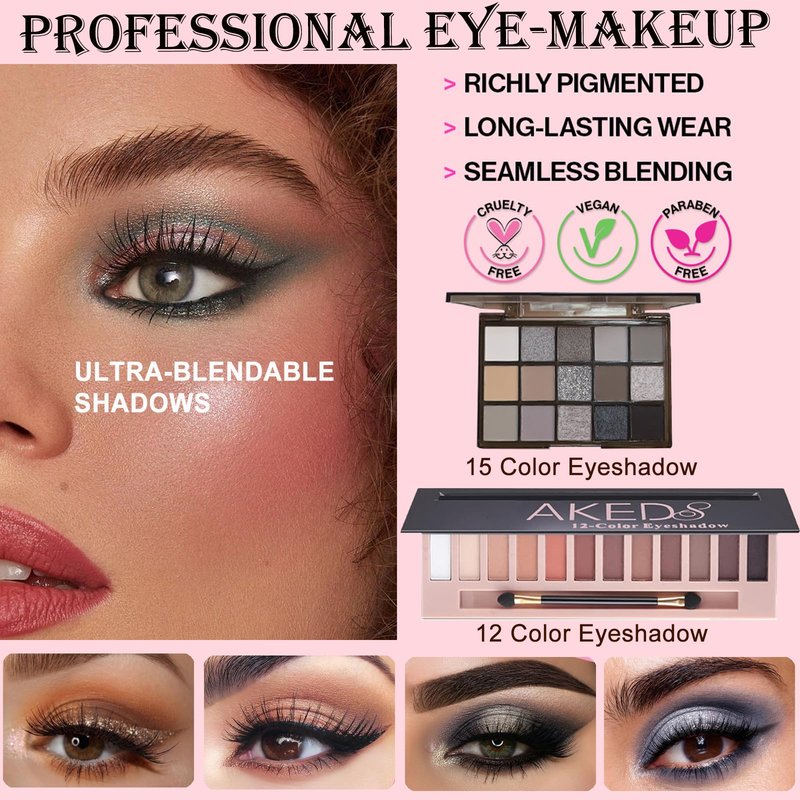 Makeup Kit for Women Full Kit, Maquillaje para Mujer en Oferta, Makeup Kit for Teens Includes Foundation Eyeshadow Blush Lipstick etc Make Up Set for Teen Girl Gifts Cosmetic With Storage Bag