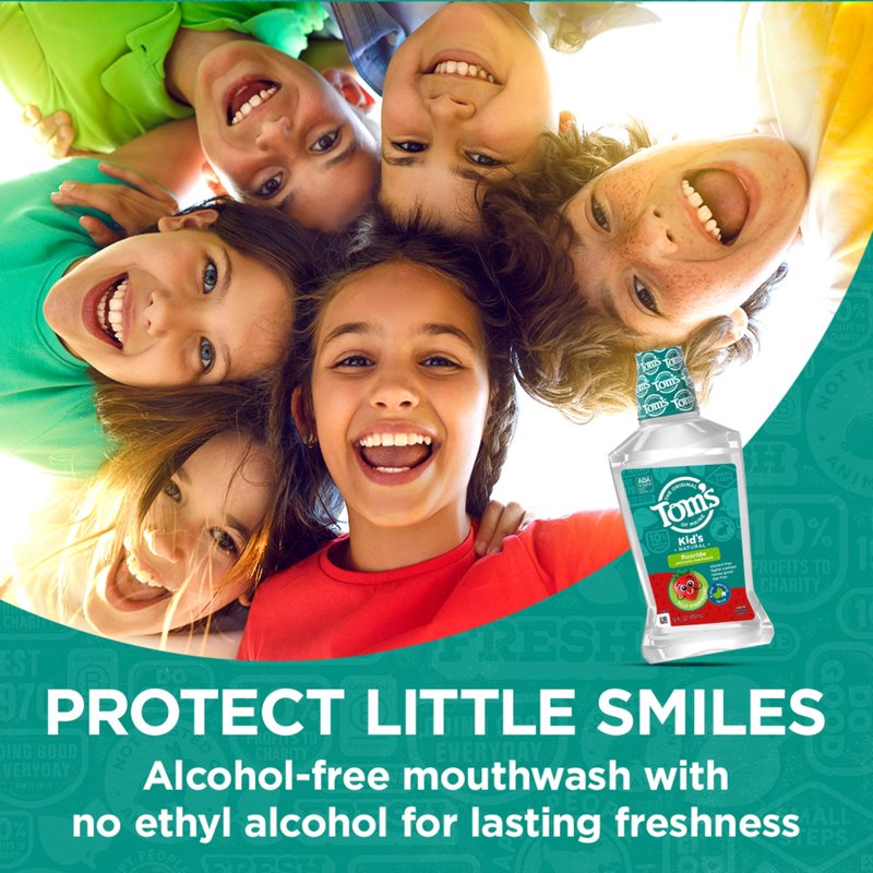 Tom's of Maine Children's Anticavity Fluoride Rinse Mouthwash, Silly Strawberry, 16 oz. 3-Pack
