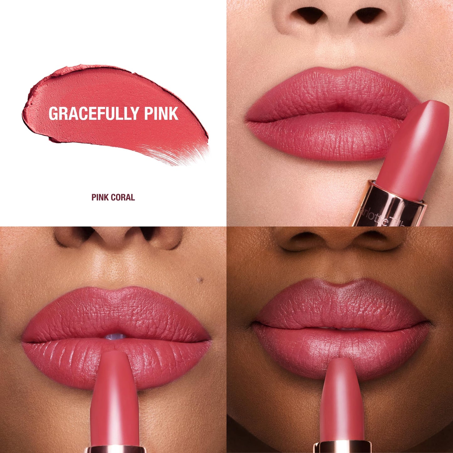 Charlotte Tilbury Matte Revolution Lipstick - Long Lasting, Matte Lipstick, Giftable Beauty Essential with Buildable Color & Lip-Loving Ingredients - Creamy Formula - Gracefully Pink (Amazing Grace)