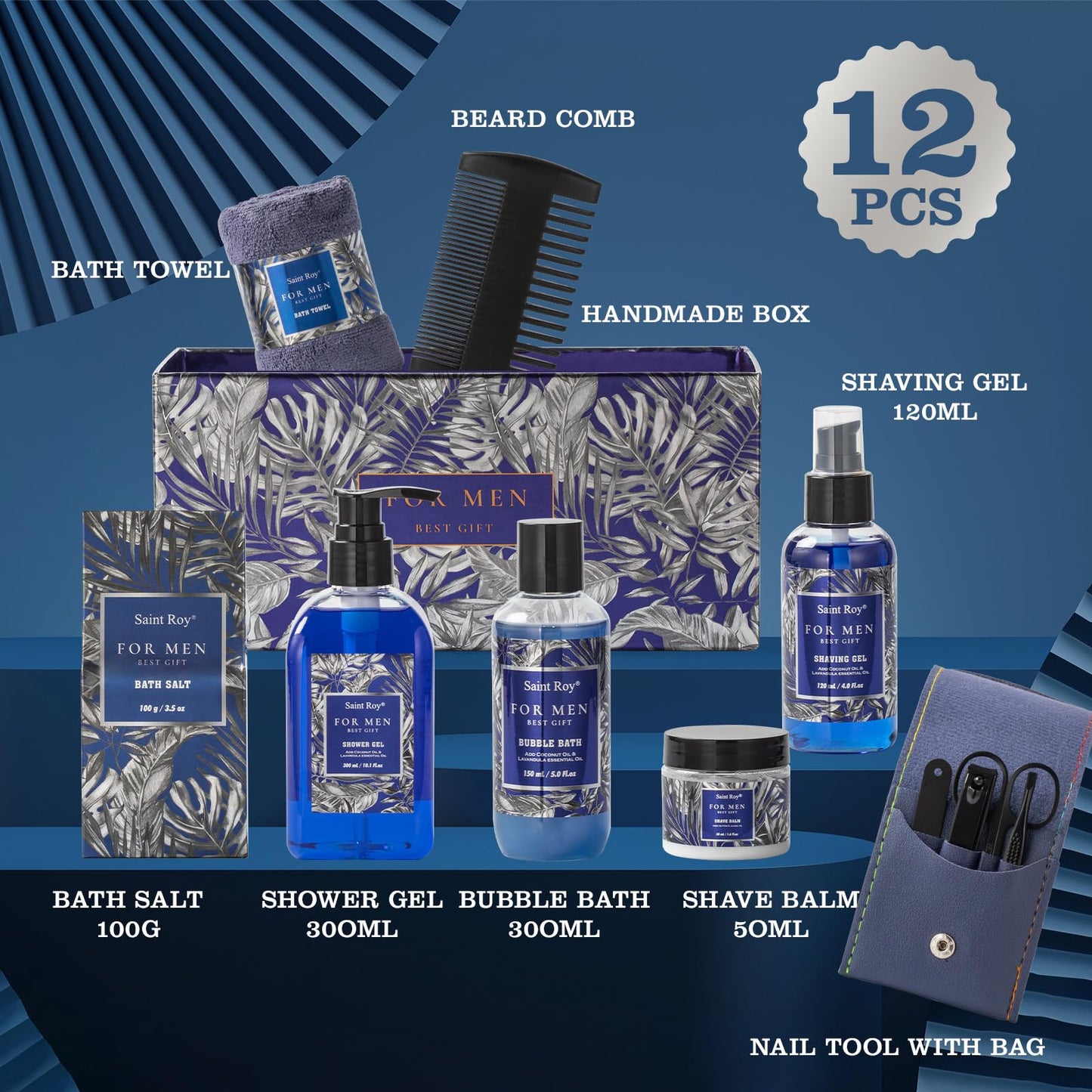 Mens Gift baskets, Birthday Gifts Spa Kit for Men Classic Perfume Bath Gift